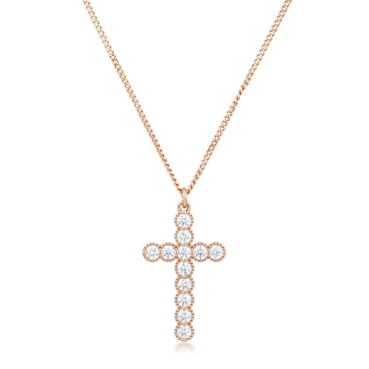 Micro diamond cross necklace sale