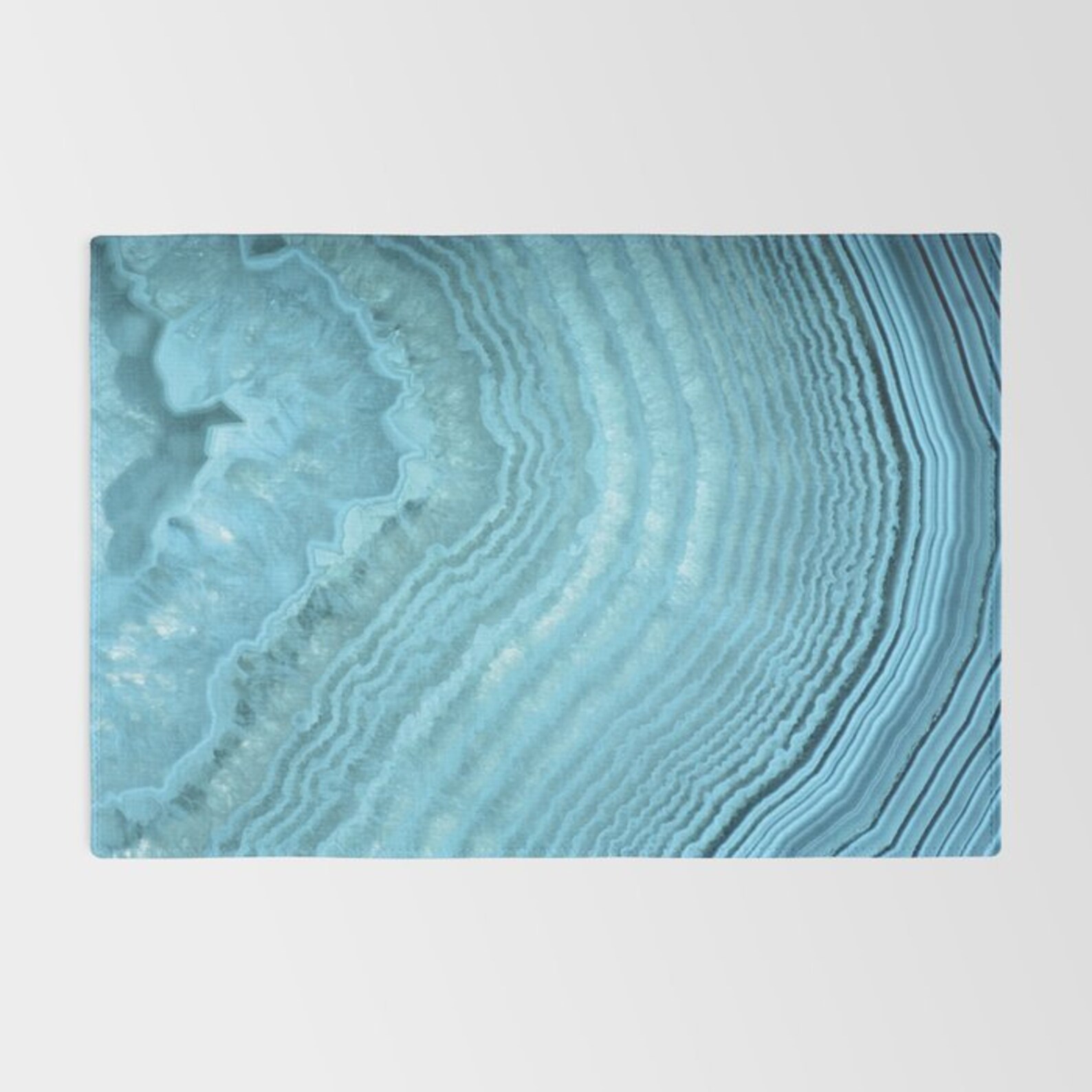 Blue Agate Crystal Rug Blue Accent Rug Blue Rectangular Rug Etsy