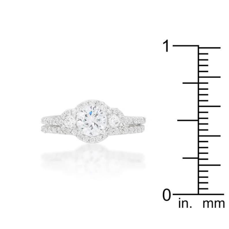 Fancy Crystal Wedding Set Gorgeous Ring Feminine Ring Elegant Bridal Set Classic Silver Wedding Ring Timeless Ring CZ Engagement Ring
