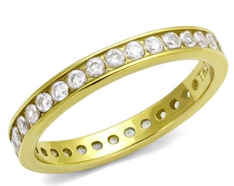 18-Karat-Gold-Diamant-Eternity-Band, Gold-Full-Eternity-Band, Stapelring, Swarovski-Kristall-Stapelring, 18-Karat-Gold-Eternity-Band, Vollgold