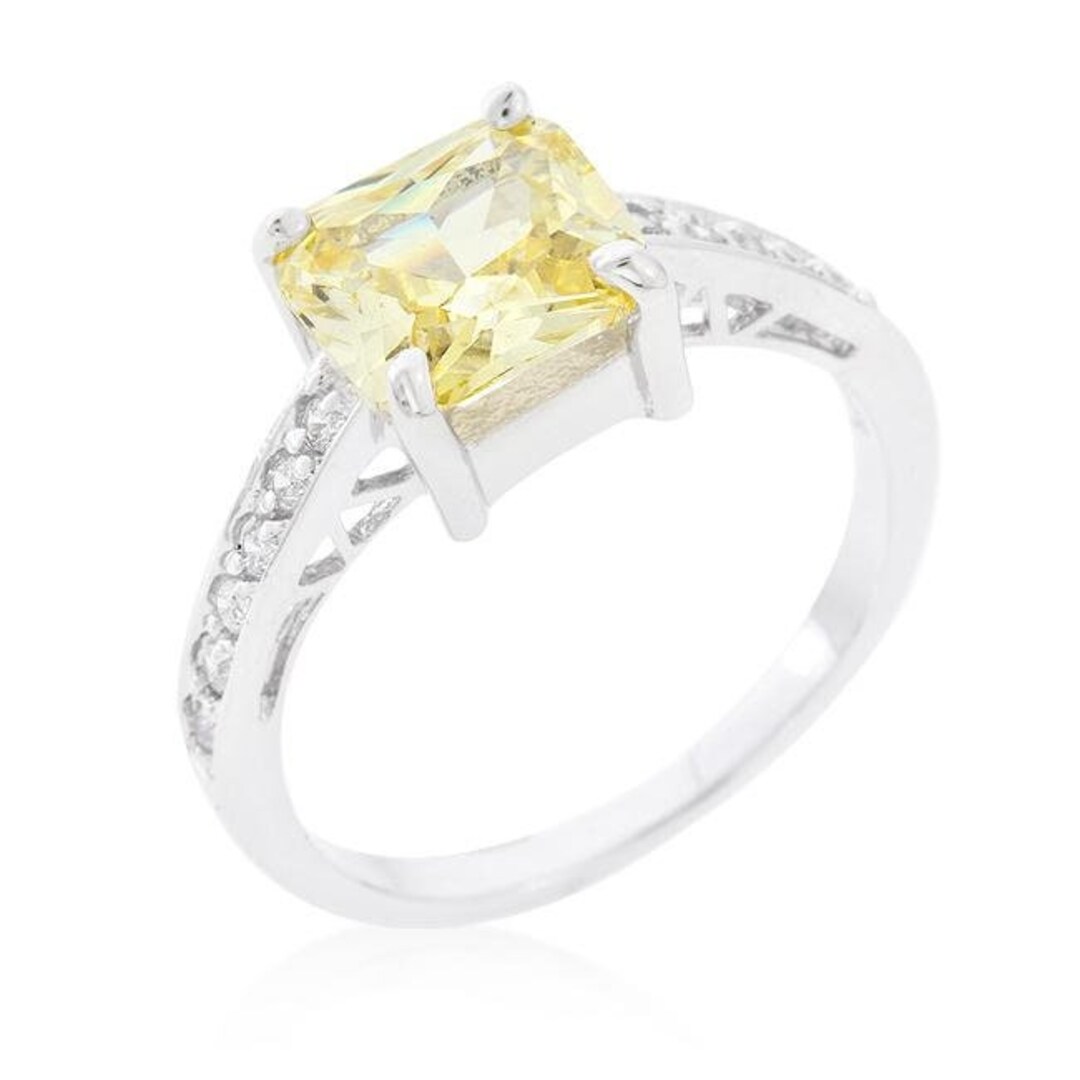 Princess Yellow Diamond Ring Princess Cut Diamond Ring Etsy Canada