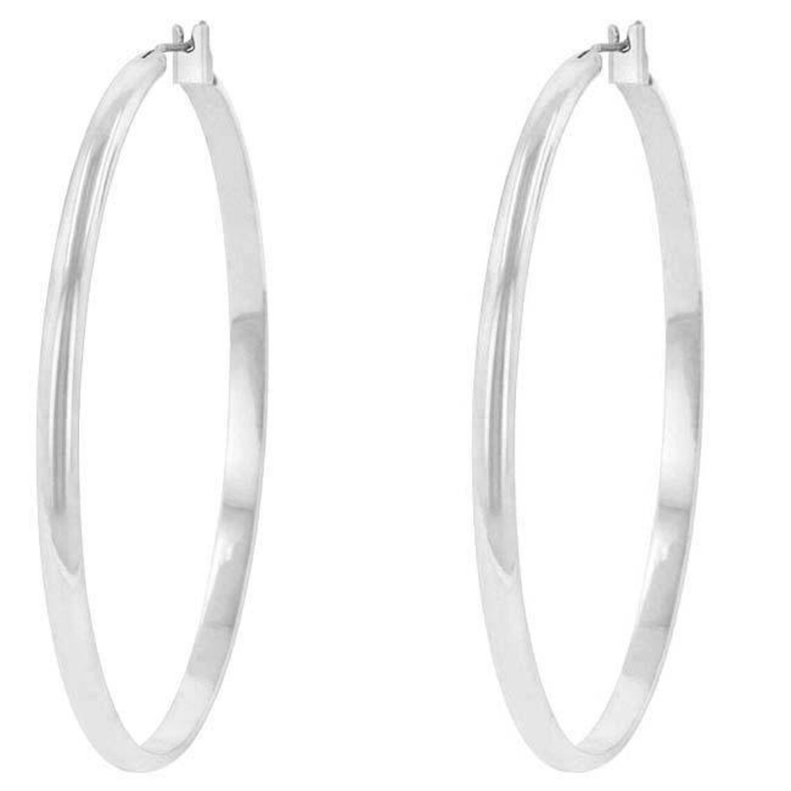 Large Silver Hoop Earrings Classic Silver Hoops 2 Inch Etsy