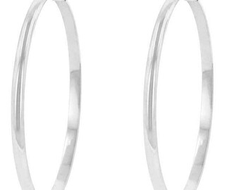 Large Silver Hoop Earrings, Thin Silver Hoops, 2 Inch Silver Hoop Earrings, Big Silver Hoops, 52 Mm Hoop Earrings, Round Silver Hoops