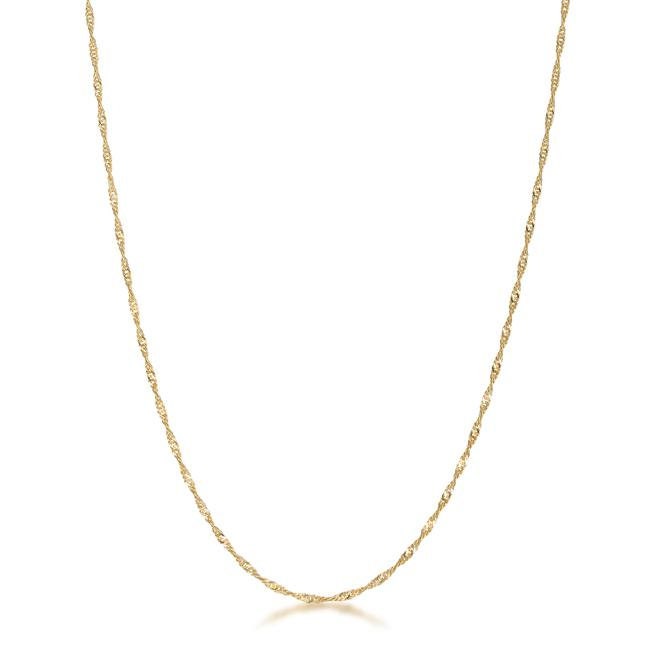 18k Gold Plated Twist Chain 16 Inch 