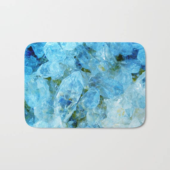 Turquoise Crystal Bath Mat Blue Quartz Crystal Shower Mat Etsy