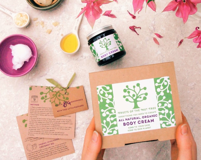 Make Your Own Body Cream Kit, All Natural Organic Skincare Gift, Eco-Friendly Gift