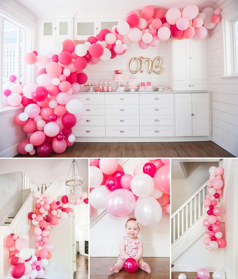 Pink Balloon Garland Balloon Garland Baby Shower Balloons Etsy