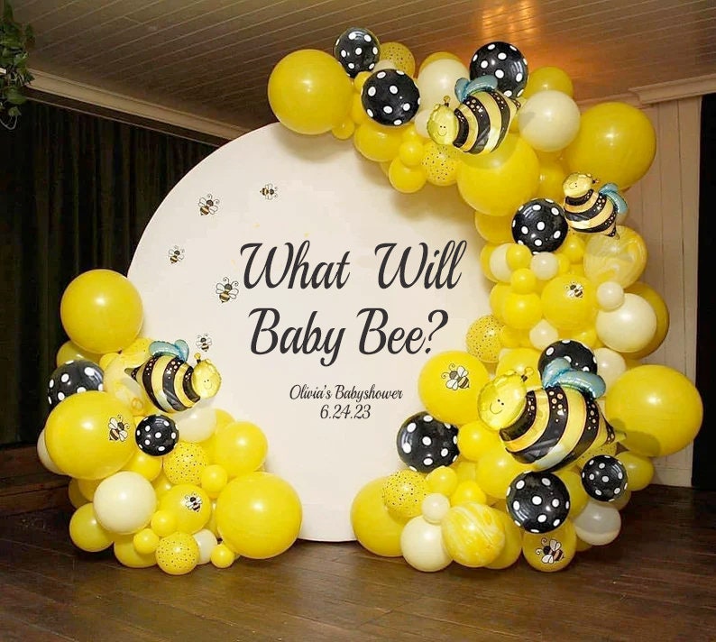What Will It Bee Gender Reveal Party Decoration Complete Kit Baby Shower  Balloons Bunting Photo Props Bee Balloons Gender Reveal Decor 