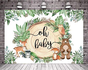 Woodland Baby Shower Backdrop Banner | Woodland party | Woodland Decoration