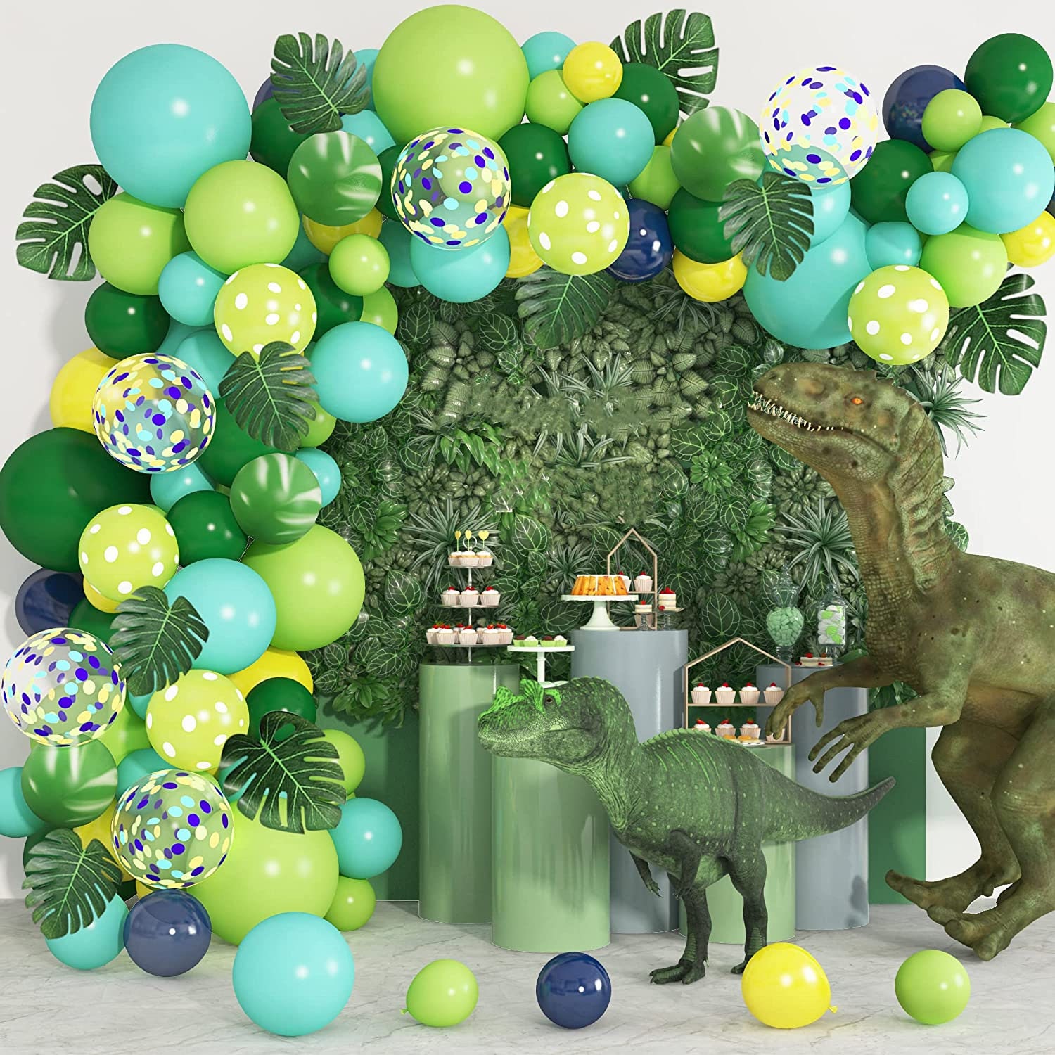 Palloncini a tema Safari nella giungla, Palloncini di dinosauro Kit  ghirlanda Coriandoli Ragazze Ragazzi Bambini Compleanno, Decorazioni per  baby shower -  Italia