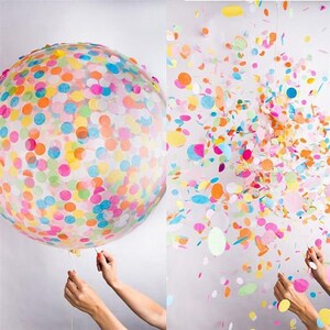 5 Giant Confetti Balloons Birthday Balloons Wedding Balloons Baby Shower New Years Balloons image 3