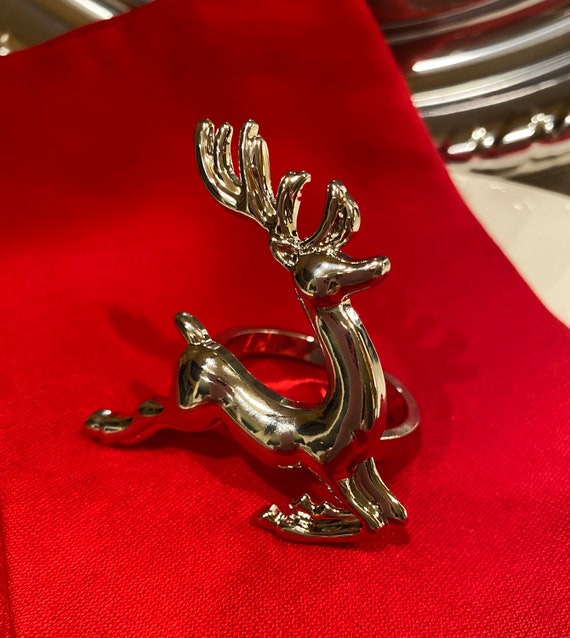 4 Pk Reindeer Napkin Rings Christmas Napkin Rings Thanksgiving