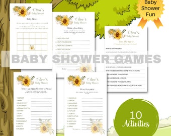 Baby Shower Games | Sunflower Theme Sunny Day Baby Shower | Outdoor Baby Shower | Themed Baby Shower Ideas | Instant Download