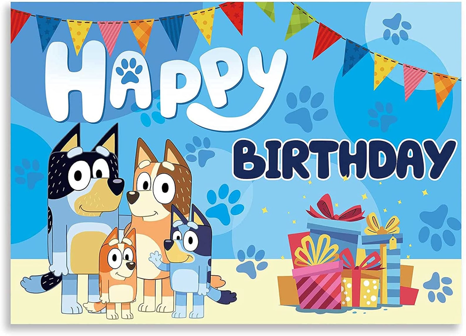 Bluey Birthday Decoration Cartoon Sheepdog Bluey And Bingo Theme ...