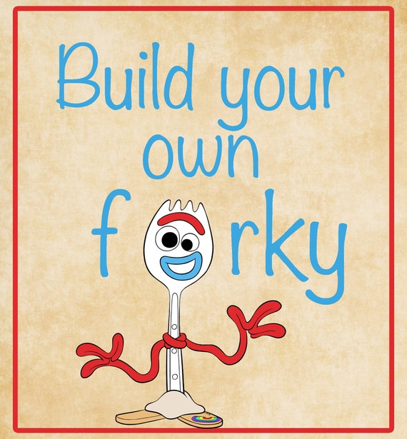 Make Your Own Forky for a Toy Story Party (FREE Printable Labels)  Toy  story birthday party, Toy story party decorations, Toy story party
