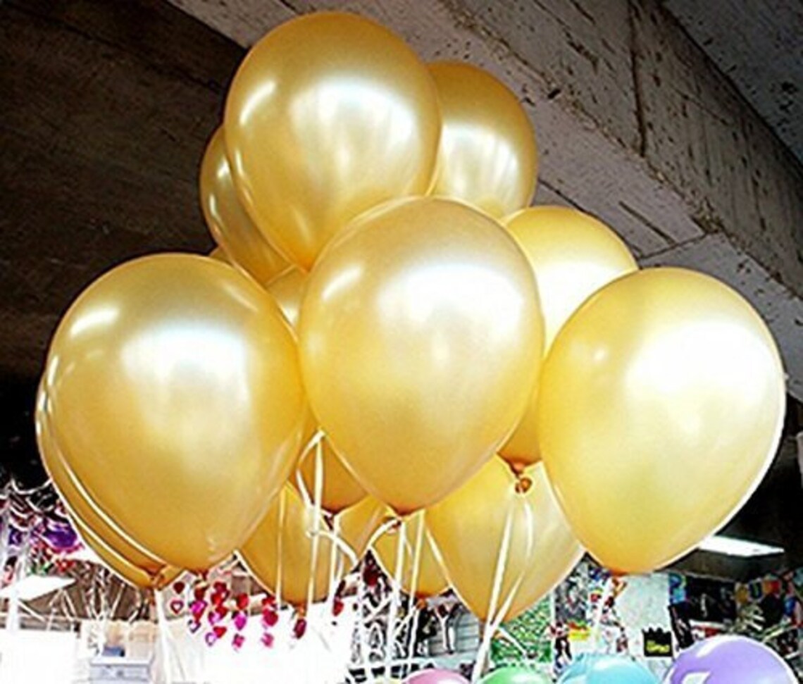 Gold Shiny Balloons 6 Wedding Balloons Birthday Balloons Etsy