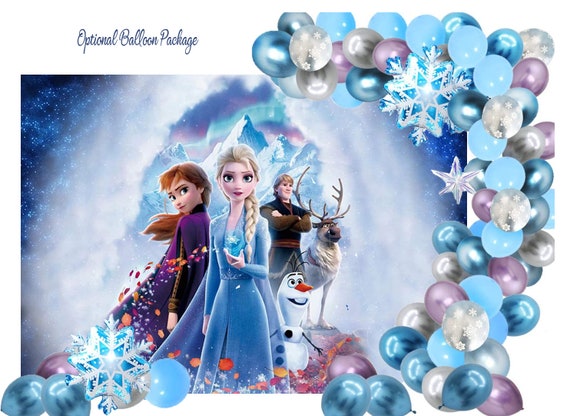 Fondo de Frozen para fiesta de cumpleaños de niñas, 7 x 5 pies, fondo de  fotografía de Elsa, suministros de decoración de pared para niños pequeños