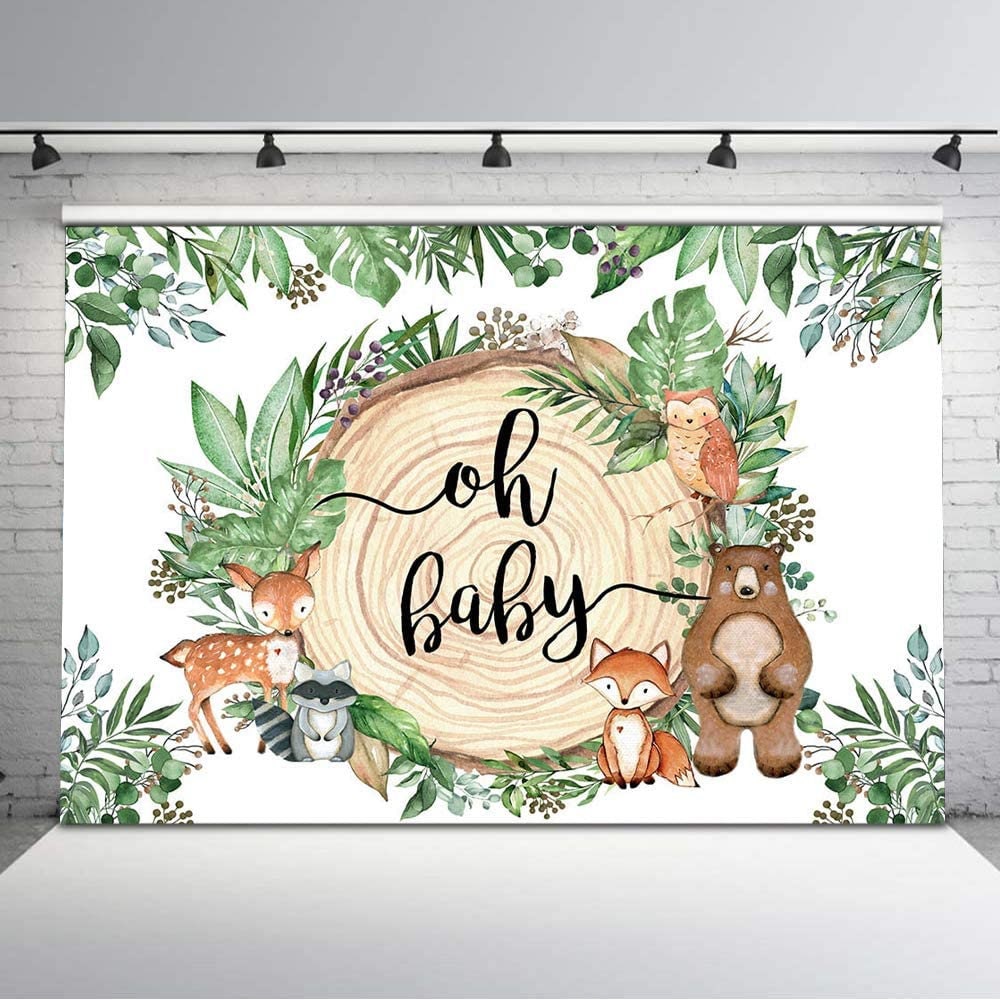 Woodlands Creatures Baby Shower Banner Party Backdrop