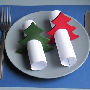 Anelli per tovaglioli albero di Natale, anelli per tovaglioli di Natale, tavola di Natale, albero tagliato al laser, decorazioni natalizie, porta tovaglioli, albero di Natale