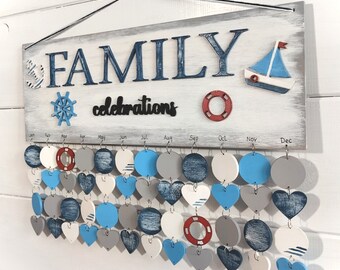 Birthday calendar, reminder board, family calendar