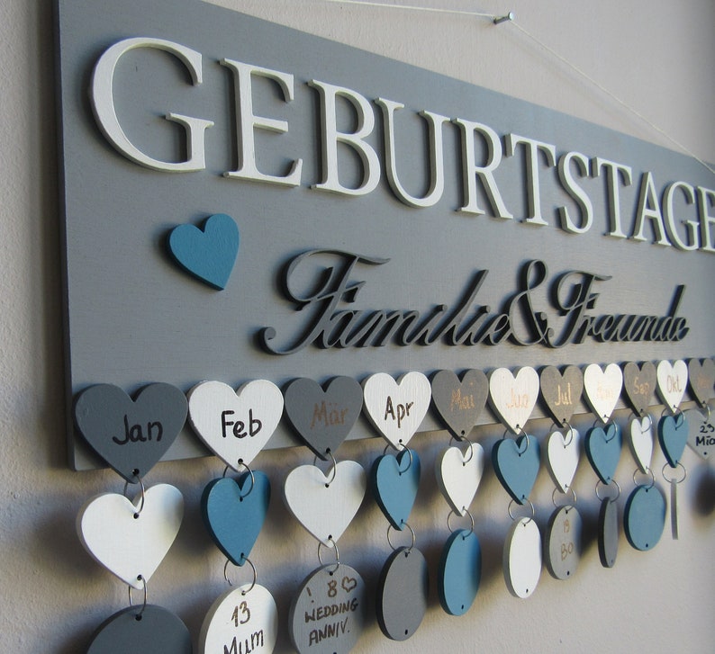 Birthday Calendar Reminder Board Family Calendar - Etsy