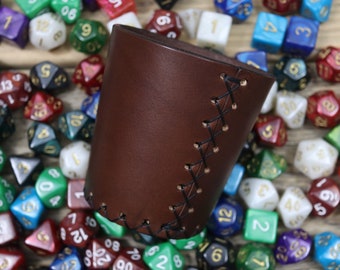 Leather dice cup: Round. Multiple colors available!