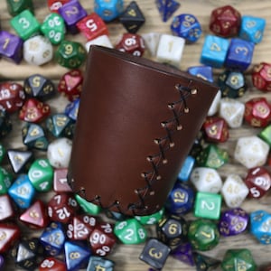 Leather dice cup: Round. Multiple colors available!