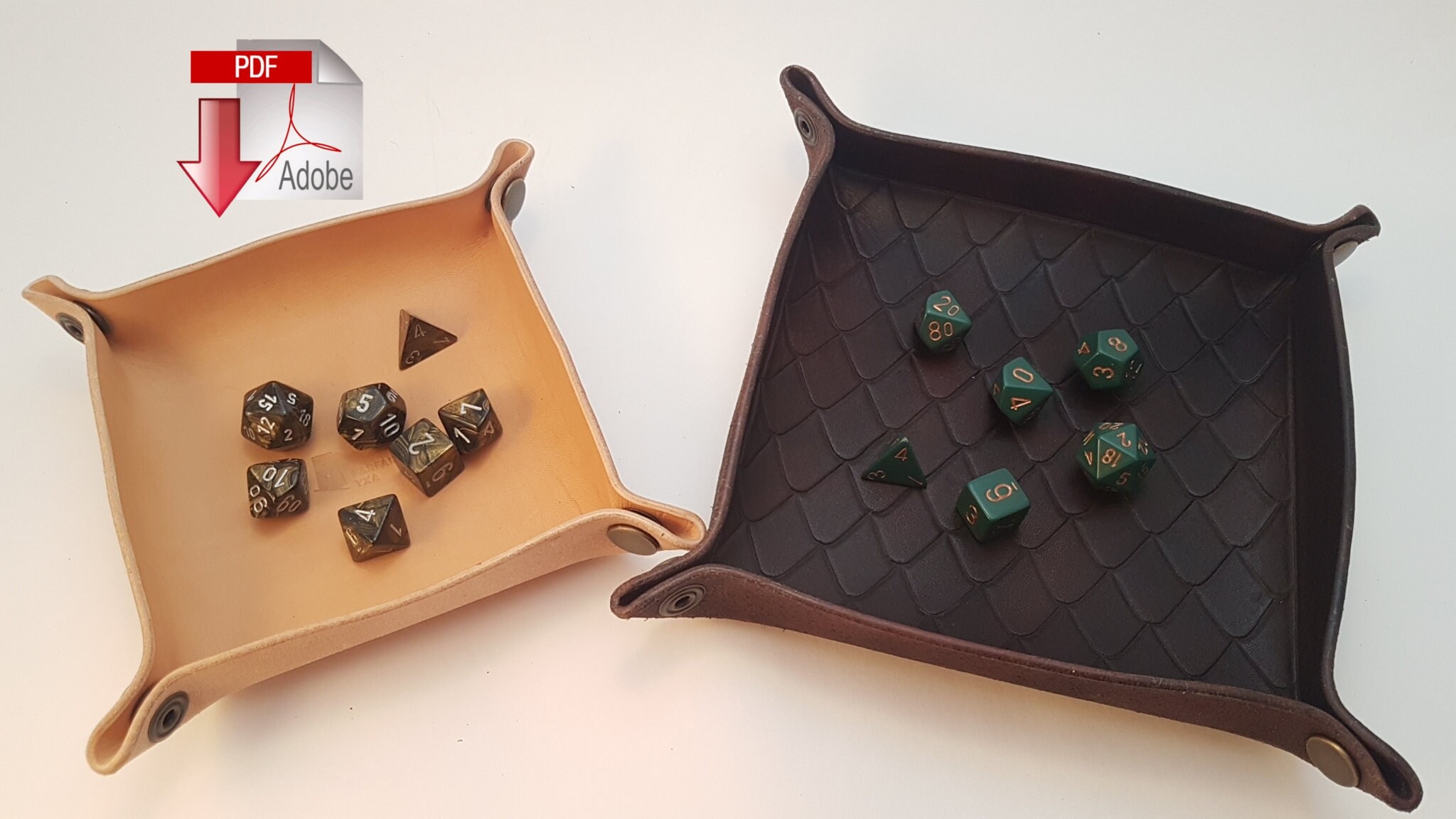 Pattern Collapsible leather dice tray in two sizes with Etsy