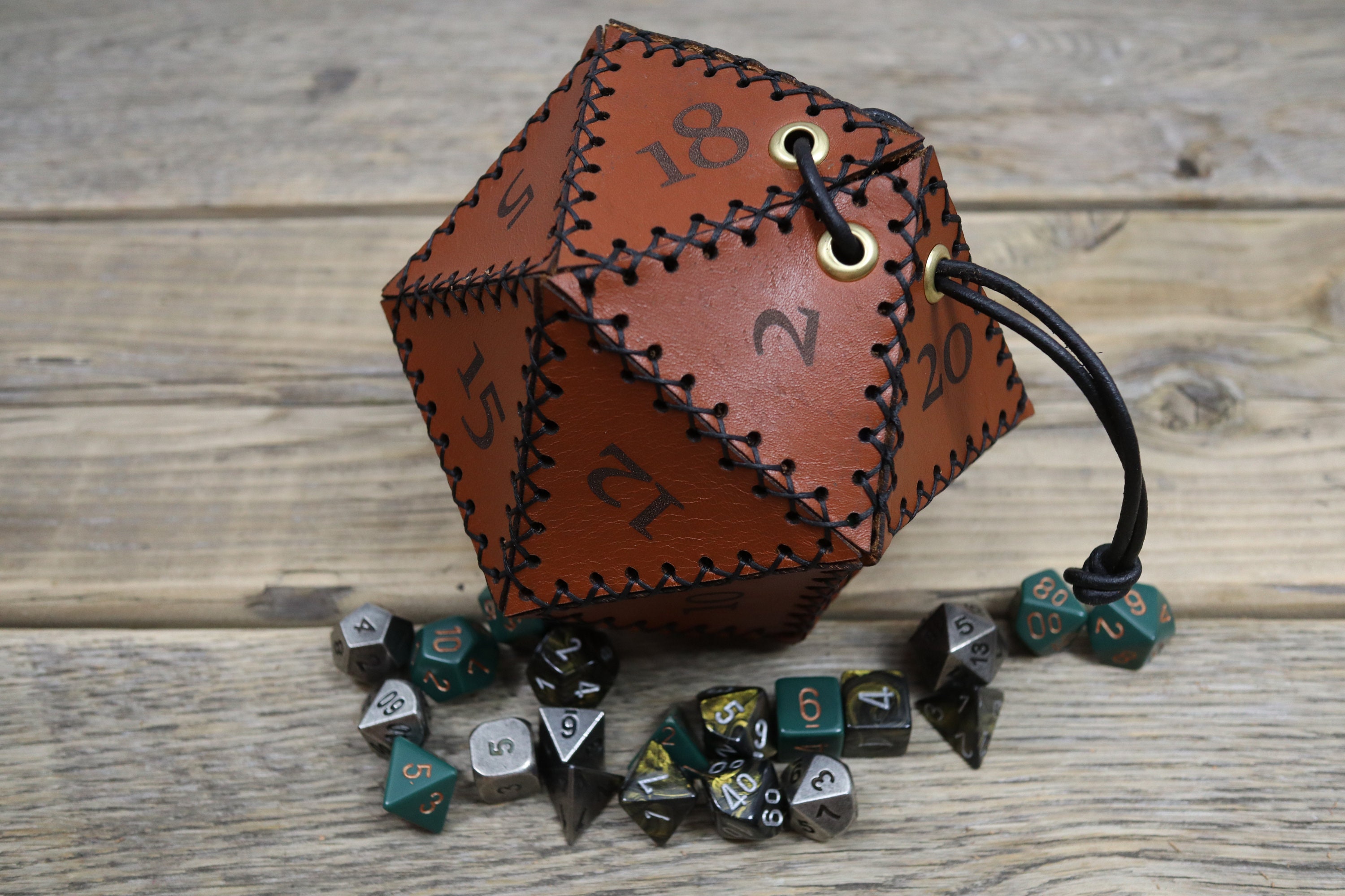 Handmade Genuine Leather Drawstring Pouch, DND Dice Portable Bag, Coin  Purse,Jewelry Storage Bag, fo…See more Handmade Genuine Leather Drawstring