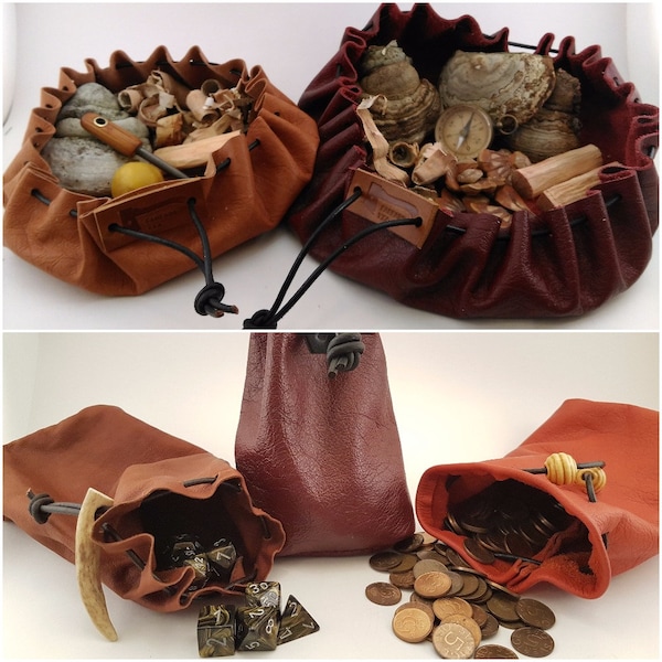 VALUE PACK: Pouches - PDF Pattern for leather pouches in two variations and five different sizes, for bushcraft, dice, coins, coffee, larp
