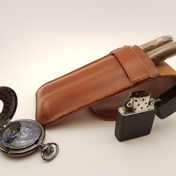 Leather Cigar Case Etsy