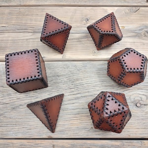 PDF Pattern: Leather D&D dice scaled up. Files to cut by hand or with a laser.