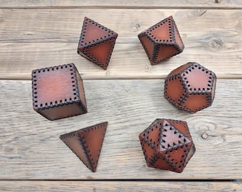 PDF Pattern: Leather D&D dice scaled up. Files to cut by hand or with a laser.