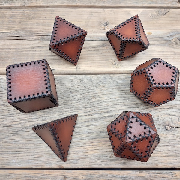 PDF Pattern: Leather D&D dice scaled up. Files to cut by hand or with a laser.