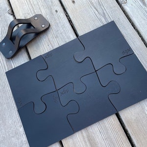PDF Pattern: Leather jigsaw puzzle coasters with stand. Files to cut by hand or with a laser