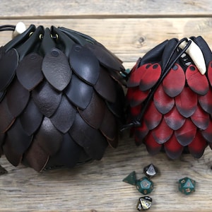 PDF Pattern: Leather Dragon scale dice bag. Two sizes! Laser files or cutting by hand!