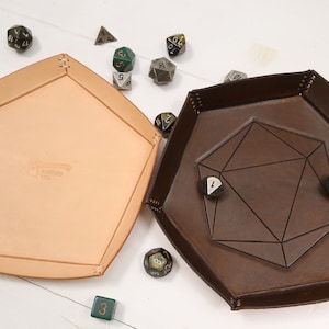 PDF Pattern: Hexagonal and pentagonal dice trays with d20 and pentagon tooling patterns