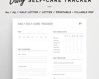 Self-Care Tracker Printable: Wellness & Stimmung Log (A4/A5/US Letter)