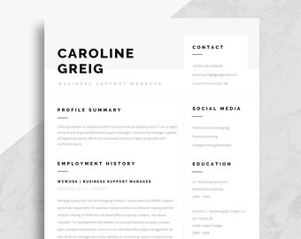 HR Resume Template, Business Resume Template, CV Template suited for Professionals, Resume With No Photo, ATS Compatible Resume Design