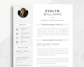 Resume With Photo | 2 Column Resume Template for Word + Cover Letter