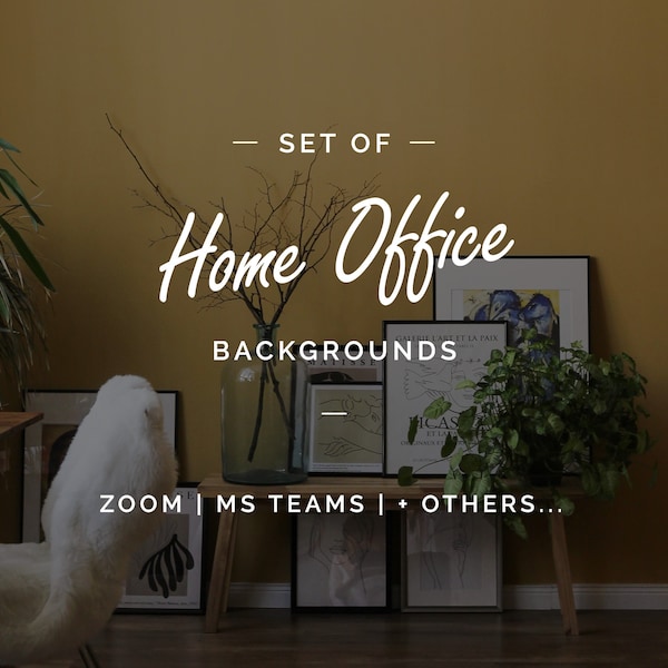 Home Office Zoom Background | Virtual Meeting Office | Zoom Background BUNDLE, 9 High Res Images, Home Workspace Virutal Zoom, Team Images