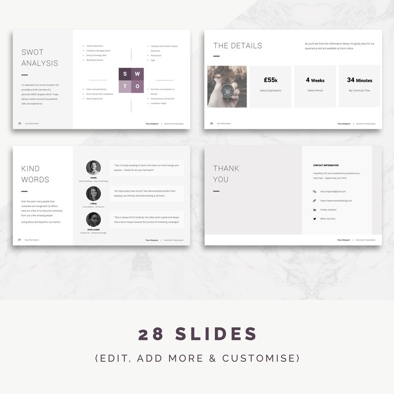 Pitch Deck / Powerpoint Interview Presentation Template / Etsy