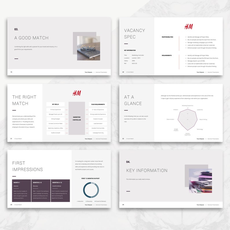 Pitch Deck / Powerpoint Interview Presentation Template / Etsy