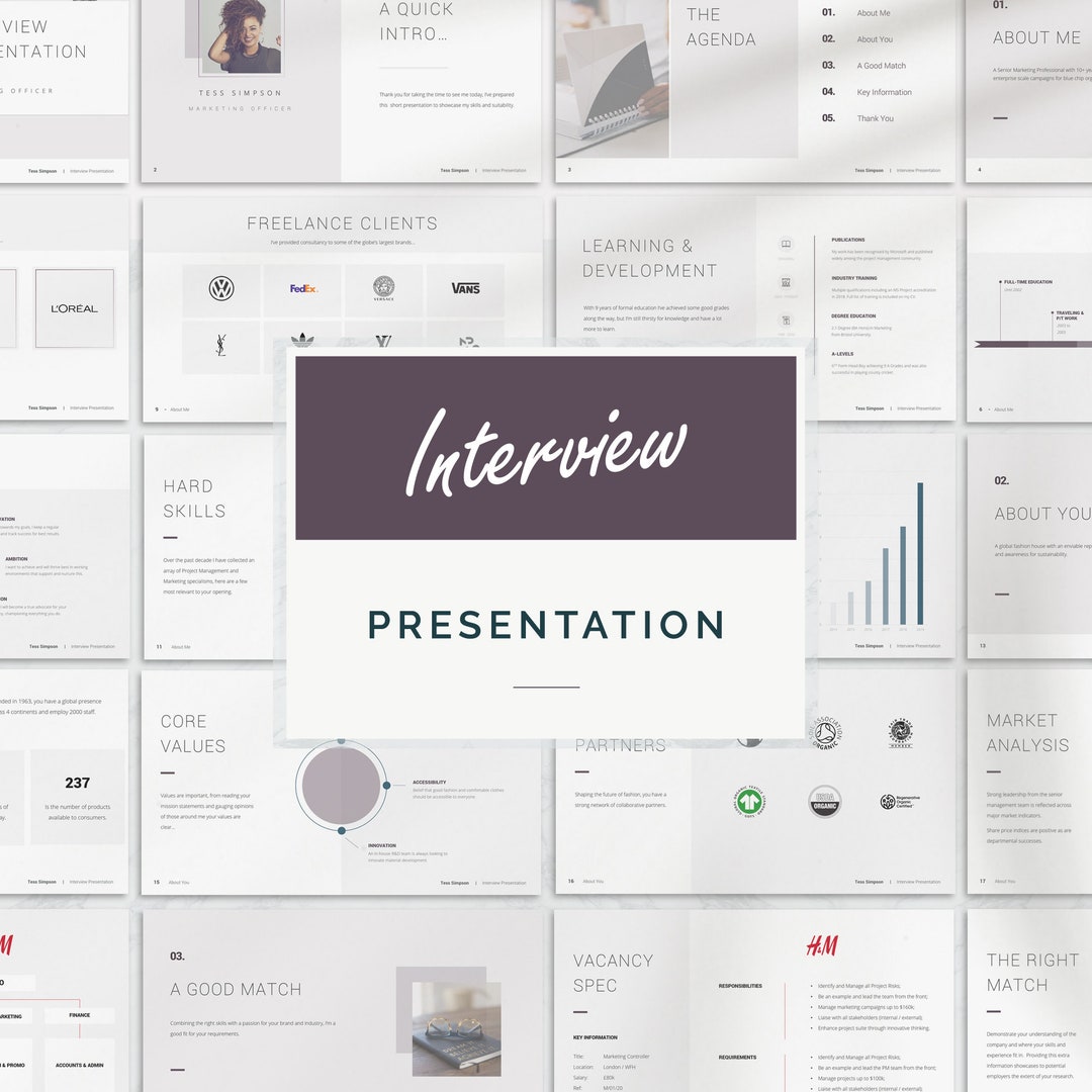 Pitch Deck / Powerpoint Interview Presentation Template / Slide Deck Presentation / Zoom