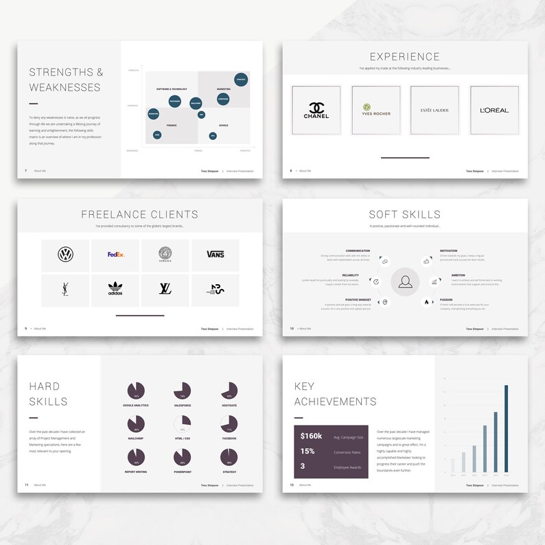 Pitch Deck / Powerpoint Interview Presentation Template / Etsy