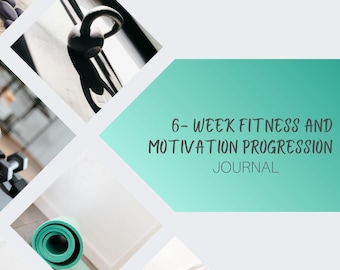 6-tygodniowy dziennik fitness do druku, planer treningowy, monitor motywacji, planer siły i cardio, plik PDF o zdrowiu, wyzwanie fitness
