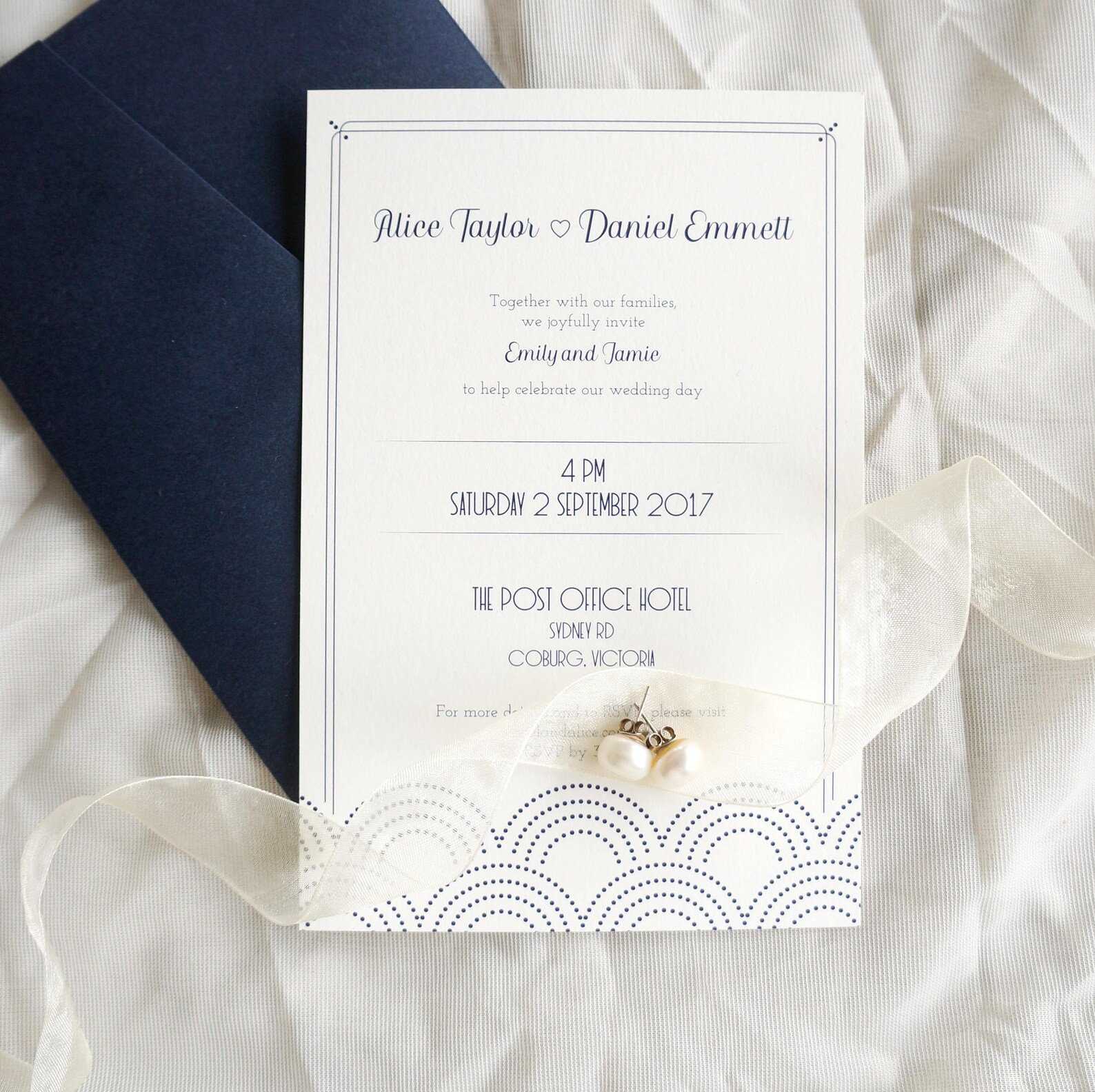 Art Deco Wedding Invitations Vintage Invitations Navy Etsy Australia