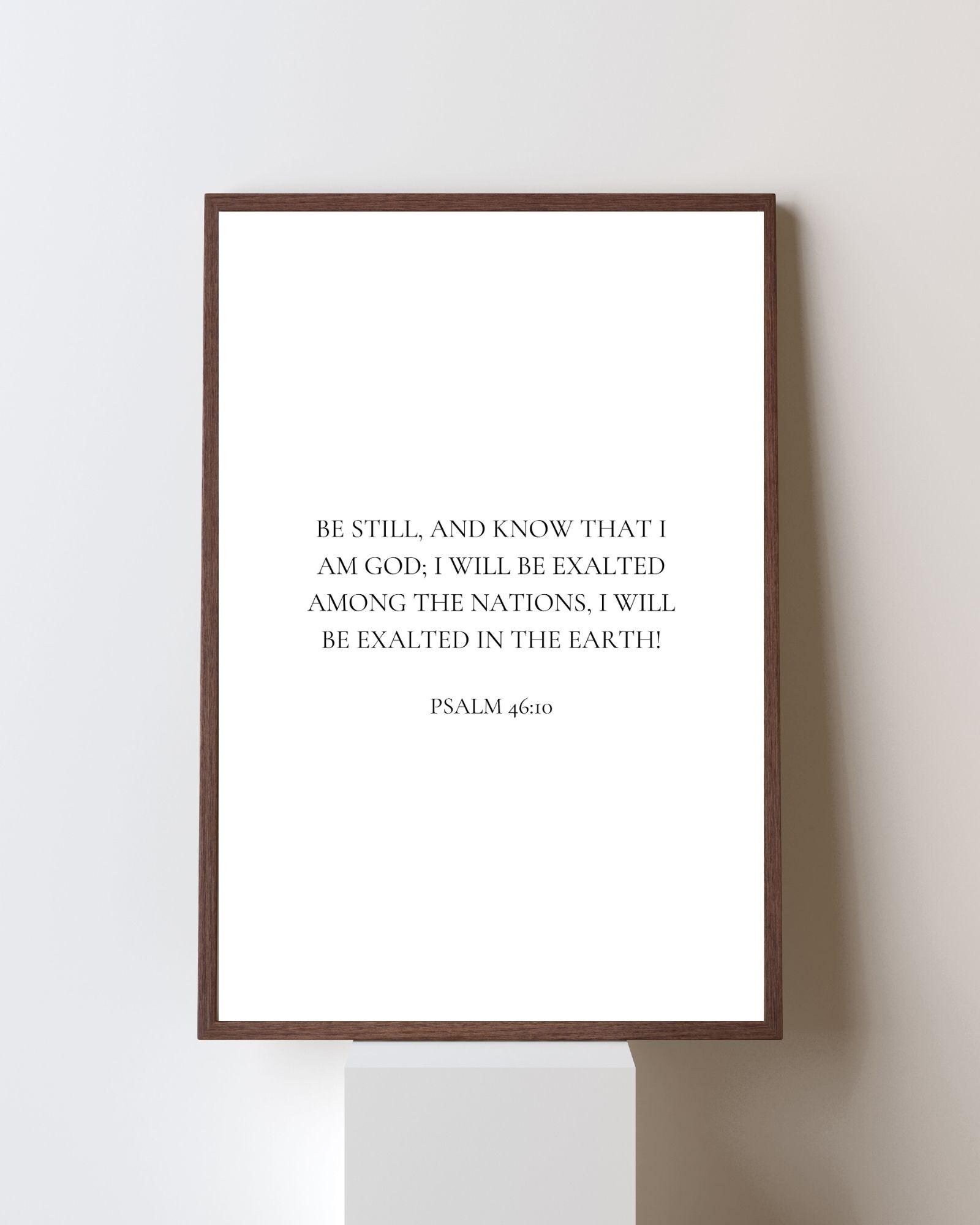 Psalm 46:10 Bible Verse Wall Art Printable | Minimalist Christian Wall ...