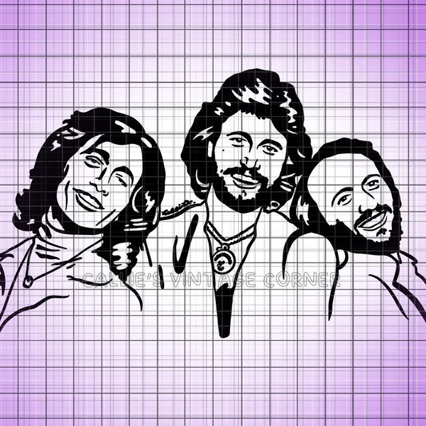 BEE GEES - Brothers Gibb svg,png,pdf Cut File + Graphic HTV - Robin Maurice Barry for Cricut Cameo and more