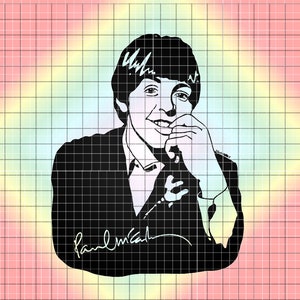 THE BEATLES - Paul McCartney - HTV, svg,dxf,png,pdf Arquivo de corte e gráfico - para Cricut Cameo